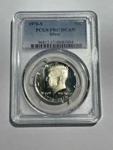 1976-S シルバーハーフドル PCGS PR67DCAM 送料無料!!美しいケネディ50
