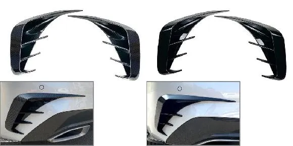 リア バンパー カナード リップ スプリッタ トリム フィン 適用: BMW 3 -シリーズ G20 M-スポーツ M340I 2019 2020 カーボン調・ピアノブラック SR-BB-8442