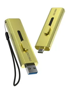 OSCOO 1TB 外付けSSD タイプC ? 最大1000MB/s、の4K 60fps ProResに対応｜USB 3.2 Gen2 USBメモリ小型、スライド式コネクタ デュアルUSB-C & USB-Aポート｜ポータブルSSDスライド式コネクタ｜iPhone 15/16/17、