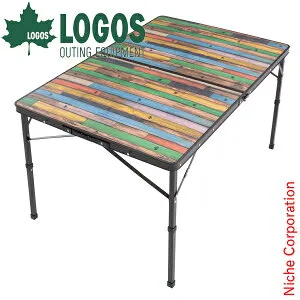 ロゴス Old Wooden 丸洗いダイニングテーブル 12080 73188047 キャンプ用品 アウトドア ローテーブル キャンプテーブル 2段階調節 高さ調整 注目商品