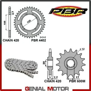 EK1887 チェーンとスプロケットキット 11 / 48 / 420 PBR ヤマハ DT 2003 - 2004 EK1887 Chain and Sprockets Kit 11 / 48 / 420 PBR YAMAHA DT 2003 - 2004 【並行輸入品】