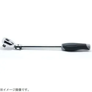 山下工業研究所｜KO-KEN TOOL 3774JBL 3/8インチ(9.5mm) プッシュボタン式首振りラチェットハンドル(ロック付/樹脂グリップ) 全長265mm 3774JBL