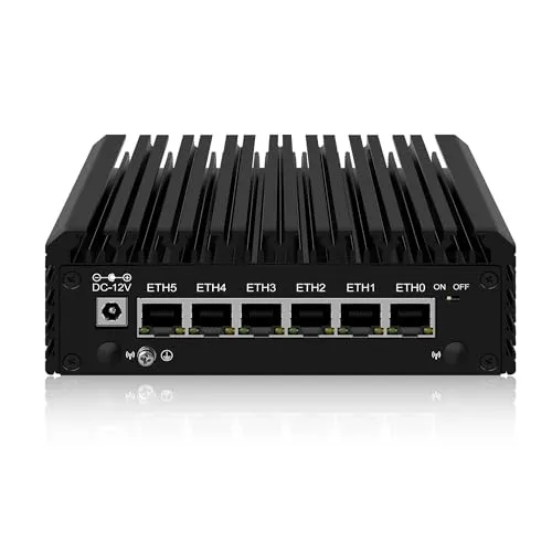 AIOPCWA ミニPC インテルN150（N100グレードアップ）、Firewall Micro Appliance Fanless Mini PC、6ポート i226-V 2.5Gbps LAN ファンレス ミニパソコン、OPNsense 小型PC、D