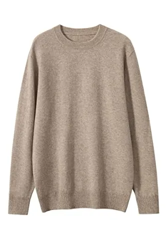 [Aecsoc] 100%カシミヤセーター メンズ ベーシックニット クルーネック(丸首) トップス プルオーバー XDY205(キャメル,2XL)