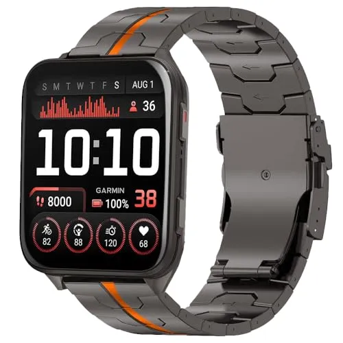 Garmin Venus X1用シンシングチタンメタルバンド、24mmクイックリリースメタルウォッチバンド、一体型バックルストラップ付き、Garmin Watch venu X1交換用、軽量で肌に優しい。