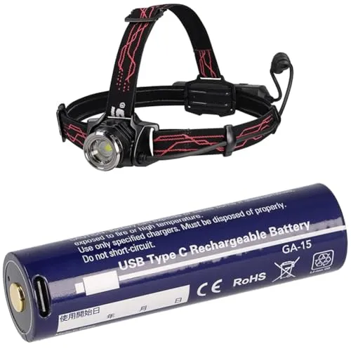 【セット買い】 GENTOS(ジェントス) LED ヘッドライト Gシリーズ GH-118RG GENTOS LED ヘッドライト Gシリーズ GH-118RG用 専用充電池 GA-15