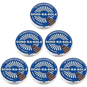 ココア由来の天然カフェイン、コーラナッツパウダー、コーヒーを配合したミルクチョコレート ショカコーラ 6缶×100g/ドイツ Milk Chocolate SCHO-KA-KOLA with natural Caffeine from Cocoa, Cola-Nut-Powder and Coff