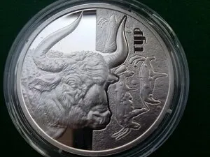 ウクライナ、5 UAH オーロックス、ツアー、銀貨 2017 年