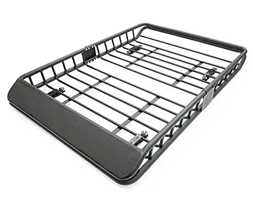 ツールズアイランド(Toolsisland) ルーフラック アルミ ルーフキャリア カーゴラック ルーフバスケット ブラック 組立式 汎用 (長さ160×幅110×高さ14.5cm) R09