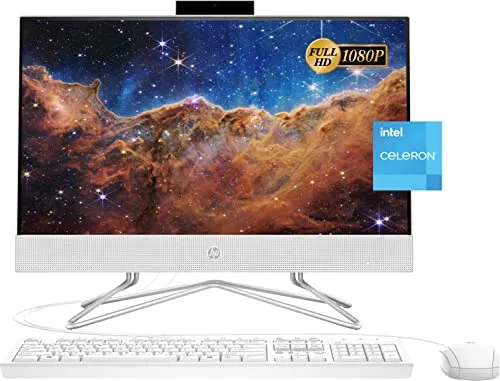 HP 22-DD0224 21.5インチ FHD オールインワン デスクトップ アンチグレア Intel Celeron J4025 2.0 GHz 最大2.9GHz 4GB DDR4 MHz RAM 128GB SSD Intel UHD Graphic