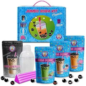 The NEW JUMBO D.I.Y. Boba/Bubbles Party Kit ~ CLASSIC FLAVORS ~ Traditional Milk Tea, Thai Tea, Matcha Green Latte by: Buddha Bubbles Boba