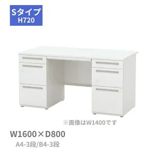 内田洋行 ウチダ UCHIDA スカエナ SCAENA Sタイプ 両袖デスク 両袖机 A4-3段・B4-3段 W1600×D800×H720mm 5-110-149