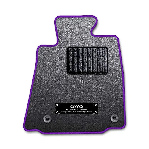DAD ギャルソン D.A.D エグゼクティブ フロアマット SUZUKI (スズキ) WAGON-R ワゴンR 型式: MC22S 1台分 GARSON エレガントデザイングレー/オーバーロック(ふちどり)カラー : パープル/刺繍 : シルバー/ヒール