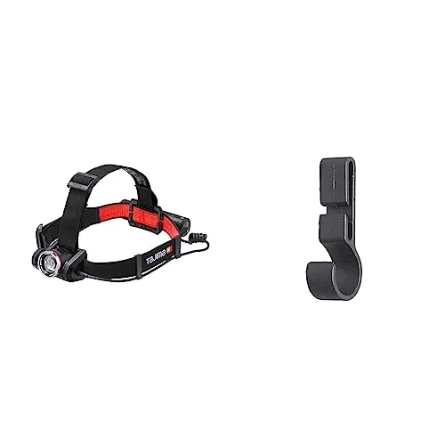 タジマ(Tajima) LED ヘッドライト キープジャスト 電池切れまで明るさ100%キープ ブースト最大1000lm 専用充電池セット 大容量4700mAh 充電式 KJS100A-B47 & タジマ(Tajima) LEDヘルメットクリップ ブラック