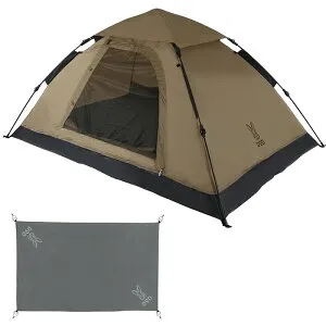 【4/24-27エントリーで全品5倍】 DOD(ディーオーディー) ワンタッチテント&グランドシート(2人用) タン T2-629-TN