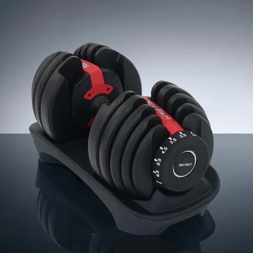 【JAPAN BRAND】 TOP FILM ダンベル 可変式 可変式ダンベル 24kg 40kg 【信頼、実績。】 (24kg×1個【BLACK × RED】)