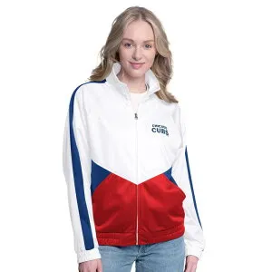 カール バンクス レディース アウター ジャケット・ブルゾン Women's G-III Sports by Carl Banks White/Royal Chicago Cubs Rally Rhinestone Raglan Full-Zip Track Jacket Cub White ホワイト