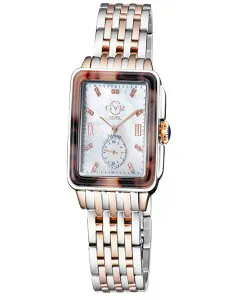 ジェビル レディース アクセサリー 腕時計 Tシャツ Gevril Women's Bari Tortoise Swiss Quartz Two-Tone Stainless Steel Bracelet Watch 34mm Silver-Tone シルバー