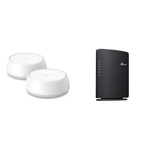 【2点セット【Amazon.co.jp限定】】TP-Link WiFi7 ルーター 無線lan メッシュWi-Fiシステム BE3600規格 2882Mbps(5GHz) + 688Mbps(2.4GHz) MLO Deco BE22 2-pack + W