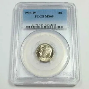 1996 W PCGS MS68 - ルーズベルト ダイム 10セント 10セント 米国コイン #53149A