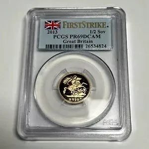 2013 英国 1/2 ソブリン PCGS PR69 DCAM ファースト ストライク (3.99 g)
