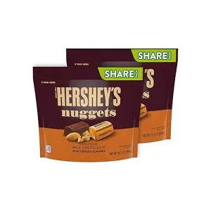 ハーシーズ ナゲッツ ミルクチョコレート トフィーとアーモンド入り (2個パック) Hershey's Nuggets Milk Chocolate w/ Toffee and Almonds (Pack of 2)