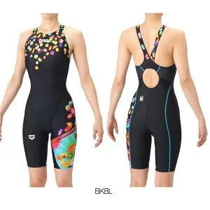 アリーナ ARENA 競泳水着 レディース WA承認モデル AQUA RACING ECO AQUA STRIPE-D GUMMY EFFECTS レーシングワンピーススパッツ オープンバック ハーフレッグ オールインワン 2026年春夏モデル AS6SRCP3L fina