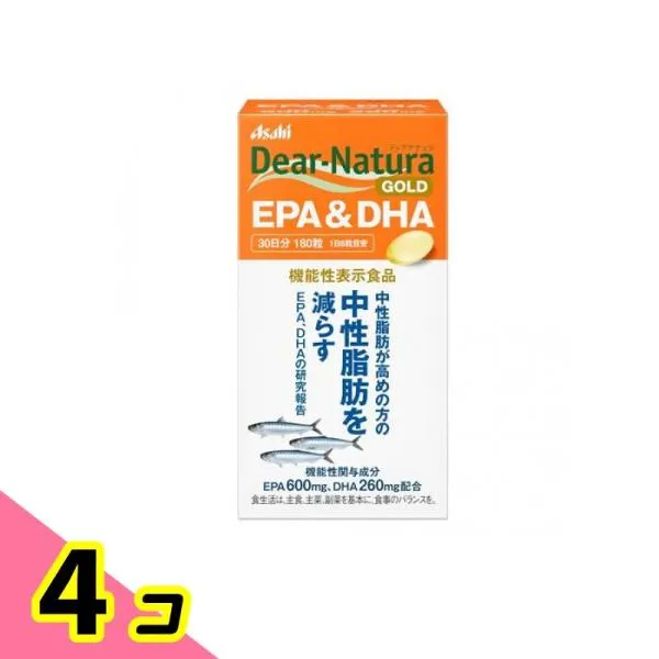 サプリメント 中性脂肪を減らす ディアナチュラゴールド EPA&DHA 180粒 30日分 4個セット