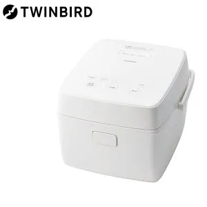 【メーカー正規品】ツインバード はやくておいしい3合IH炊飯器 RM-D793W コンパクトでシンプルなスクエアデザイン 3mm厚丸釜×大火力IH1000Wではやく、おいしく