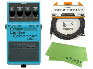 BOSS ボス Bass Limiter Enhancer LMB-3 + Roland ケーブル セット［マークス・オリジナルクロス付］ エフェクター
