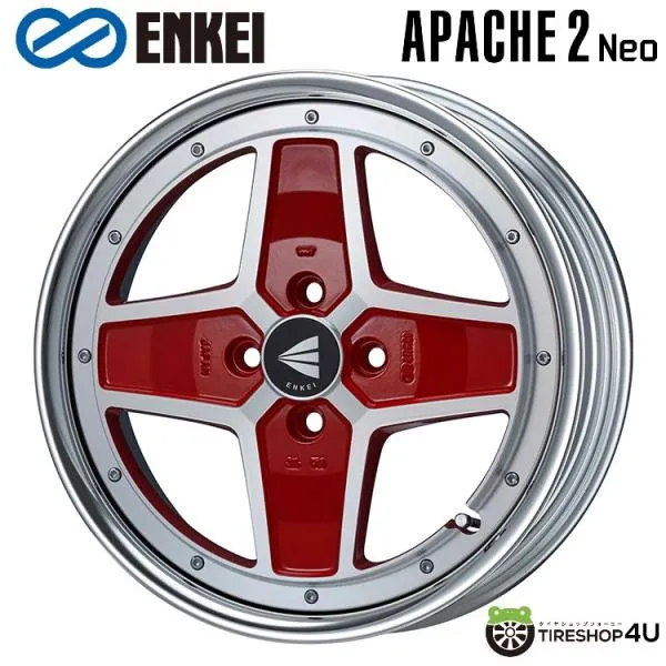 4本購入で送料無料 ENKEI Neo Classic APACHE2 Neo Lo Disk 17x9.0J 4/100 +30 MR マシニングレッド 新品ホイール1本価格 【代引き不可】