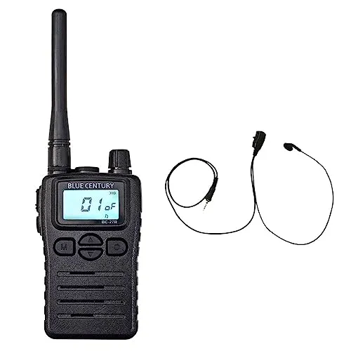 BLUE CENTURY ブルーセンチュリー 国内メーカー 中継器対応 特定小電力 トランシーバー BC-27R IP67 防塵・防水 単三電池1本 ベルトクリップ・ネックストラップ付属 インカム 総務省技術基準適合商品 技適マーク有 (インナーイヤー型イ