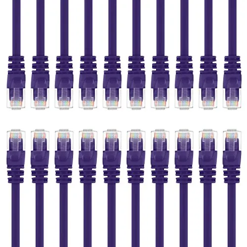 GearIt 20本セット, Cat5e 準拠 LANケーブル/イーサネットパッチケーブル 1.8m 6 Feet - Snagless RJ45 Computer LAN Network Cord, パープル [Lifetime Warranty]