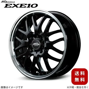 アルミホイール フリード/フリードスパイク GB/GP系 ホンダ 【16×6.0J 4-100 INSET43 グロッシーブラック/リムポリッシュ】 マルカ MID EXE10 1本 16インチ 4穴 インセット43