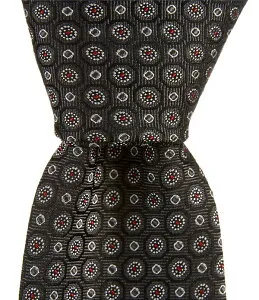 ヒューゴボス メンズ アクセサリー ネクタイ シルク Hugo Boss Patterned Jacquard Narrow 2 1/4 Silk Tie Open Grey グレー