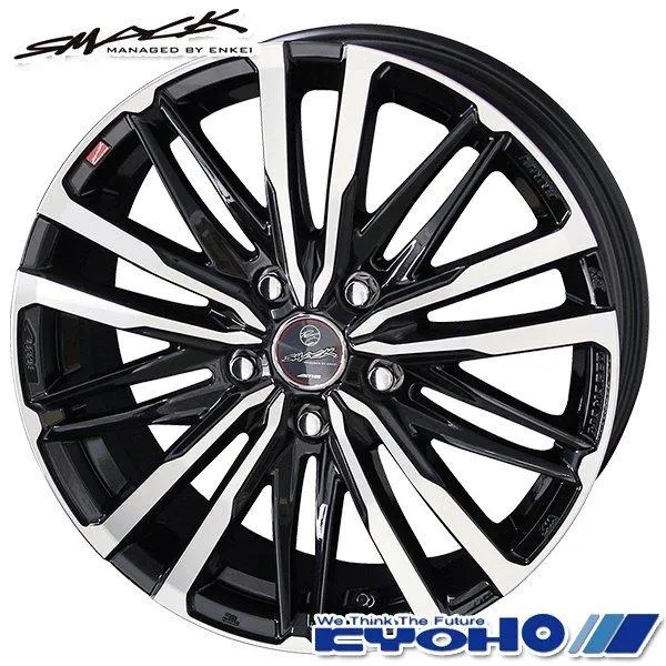 90ノア等 共豊 スマック クレスト 16インチ 6.5J 5H114.3 +38 サファイアブラックポリッシュ アルミホイール単品 4本セット 送料無料