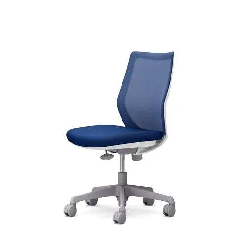 オカムラ CG-M オフィスチェア デスクチェア 完成品 組立不要 背メッシュ 肘無し ホワイトフレーム ナイロンキャスター ダークブルー CG11WR-FK3A
