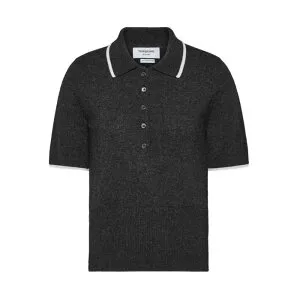 Thom Browne トム・ブラウン レディース ポロシャツ FKP127AY2001025 Browne 65 Jersey Intarsia Classic Ss Polo Dark Grey 40 38 【送料無料・関税込】
