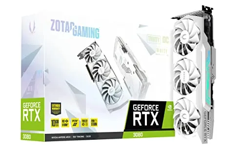 ZOTAC (ゾタック) Gaming GeForce RTX? 3080 Trinity OC ホワイトエディション LHR 10GB GDDR6X 320ビット 19Gbps PCIE 4.0 ゲーミング グラフィックスカード IceStorm 2.0