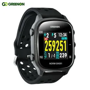 【まとめ買い最大10割引クーポン＋P10倍以上！】4/27まで グリーンオン ザ・ゴルフウォッチ THE GOLF WATCH GN301 ブラック