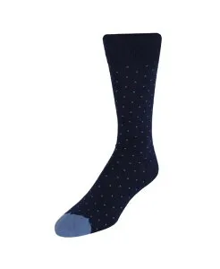 トラファルガー メンズ アンダーウェア 靴下 ドット柄 ドット コットン TRAFALGAR Men's Pierre Polka Dot Mid-Calf Pima Cotton Socks (1 Pair) Navy with blue dots ネイビー