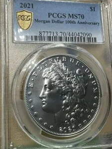 2021-P $1 MS70 PCGS モルガン 99.9% シルバー ドル