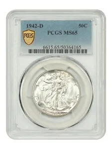 1942-D 50C PCGS MS65 - ウォーキング・リバティ・ハーフダラー
