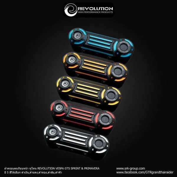 REVOLUTION レボリューション Front suspension arm cover (2Tone) VESPA GTS SPRINT and PRIMAVERA COLOR：Black Red フロントフォークキット サスペンション