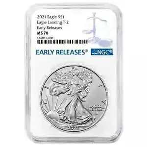 2021 アメリカン シルバー イーグル NGC イーグル ランディング リバース T-2 ER MS70
