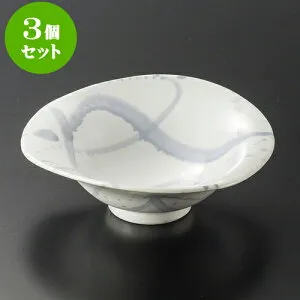 3個セット向付 白マット呉須散らしなぶり向付 [ 15.4 x 15.1 x 5.3cm ] | 和食器 鉢 小鉢 ボウル 浅鉢 料亭 ホテル 食器 業務用 飲食店 カフェ うつわ 器 おしゃれ かわいい ギフト プレゼント 内祝い