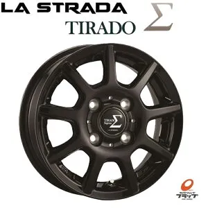 【取り寄せ品】 4本セット ホイールのみ LA STRADA TIRADO sigma グロスブラック 12インチ 4.00B+42 4H100 ハブ径67.1 JWL-T 15インチ以上TPMS対応 ラストラーダ ティラード シグマ Σ 送料無料～(条件あり) 阿