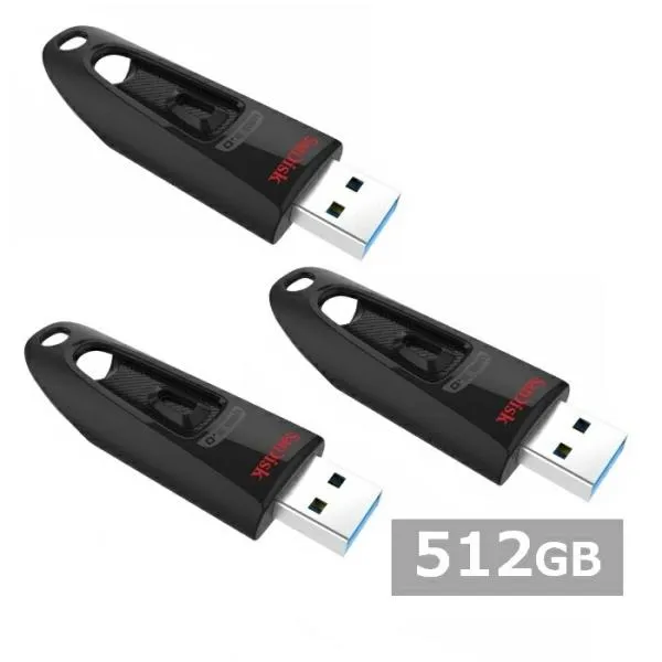 (3セット) サンディスク USBメモリ SDCZ48-512G-G46 Ultra USB 3.0 Flash Drive 512GB