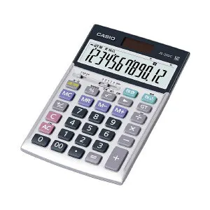 CASIO カシオ計算機 実務電卓 JS-20DC-N ジャストサイズ12桁 シルバー 文具 オフィス用品 電卓
