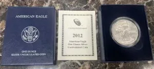 2012 W バーニッシュド アメリカンイーグル 1オンス シルバーコイン ~ OGP & COA